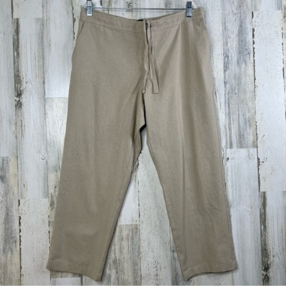 Marc Anthony Luxury Linen Blend Pants Straight Leg Mens Waist 33x30 Nerutral